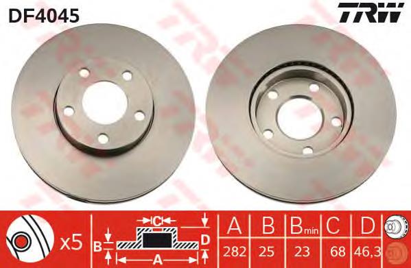 Tarcza hamulcowa przednia TRW DF4045 cena, od 52,25 USD