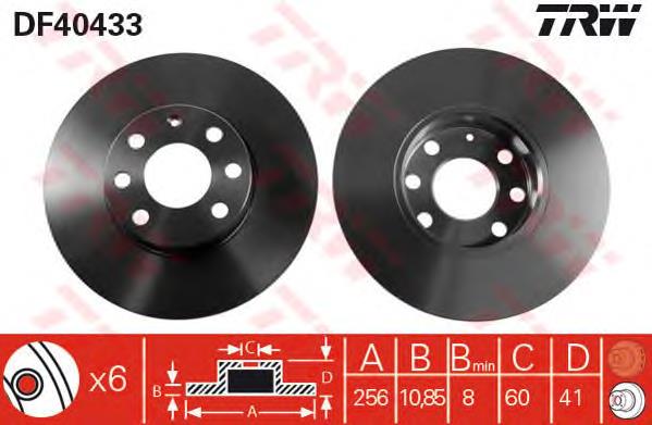 Tarcza hamulcowa przednia TRW DF4043 cena, od 34,29 USD