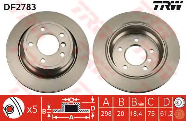 Tarcza hamulcowa tylna TRW DF2783 cena, od 45,09 USD