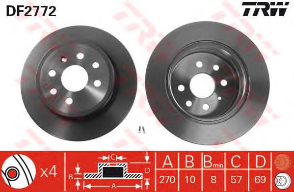 Tarcza hamulcowa tylna TRW DF2772 cena, od 35,96 USD
