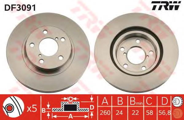 Tarcza hamulcowa przednia Subaru 26300AE091 cena, od 41,63 USD