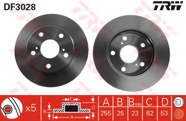 Do koszyka 4351228111 Toyota Tarcza hamulcowa przednia