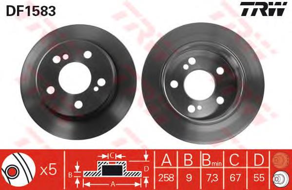 DF1583 TRW tarcza hamulcowa tylna