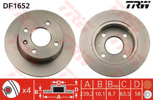 Tarcza hamulcowa przednia TRW DF1652 cena, od 34,19 USD