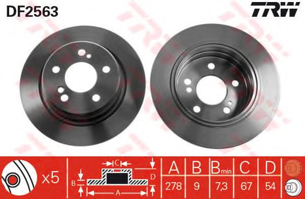 Tarcza hamulcowa tylna TRW DF2563 cena, od 37,54 USD
