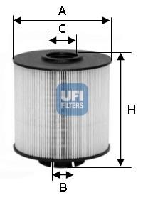 2601700 UFI Filtr paliwa