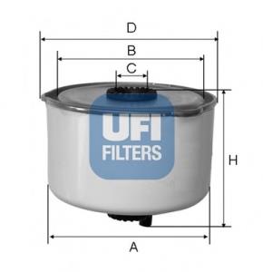 2445400 UFI Filtr paliwa