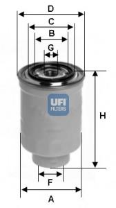 2444300 UFI Filtr paliwa