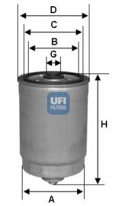 2437800 UFI Filtr paliwa