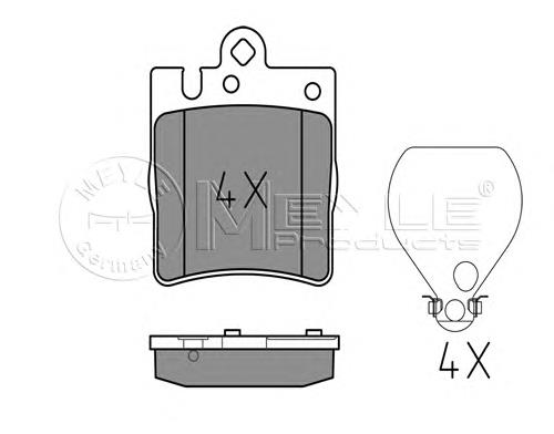 0252189915 Meyle okładziny (klocki do hamulców tarczowych tylne)