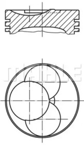 Tłok, komplet do jednego cylindru, STD 0045600 MAHLE