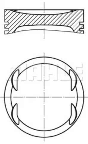 Tłok, komplet do jednego cylindru, STD 0052400 MAHLE