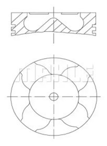 Tłok, komplet na 1 cylinder, 2. naprawa (+0,50) 0100404 Mahle Original