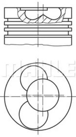 Tłok, komplet do jednego cylindru, STD 0102900 Mahle Original