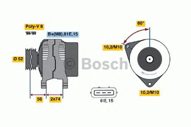 Alternator 0123315022 BOSCH