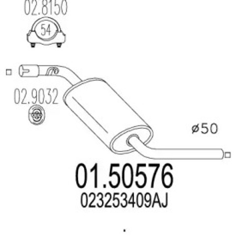 Tłumik, środkowa część 0150576 MTS