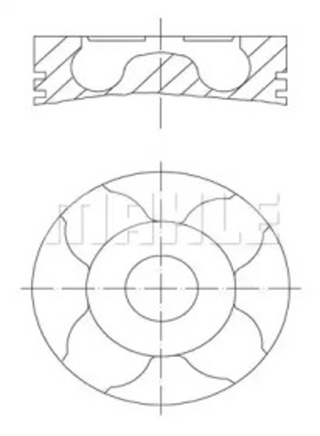 Tłok, komplet na 1 cylinder, 2. naprawa (+0,50) 0215802 MAHLE