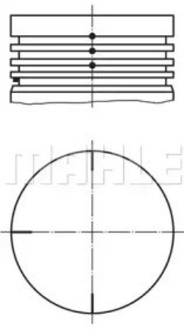 Tłok, komplet na 1 cylinder, 2. naprawa (+0,50) 0220301 Mahle Original