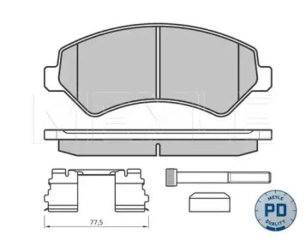 Klocki hamulcowe przednie tarczowe 02524466191PD MEYLE