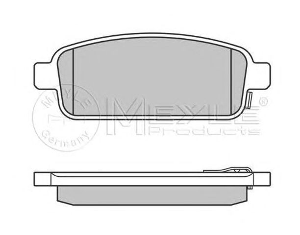 Okładziny (klocki) do hamulców tarczowych tylne 0252509616W MEYLE