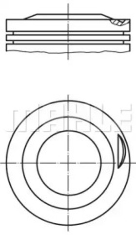 Tłok, komplet na 1 cylinder, 2. naprawa (+0,50) Volkswagen Crafter 2E, 2EA, 2EB, 2ED, 2EH, 2EX