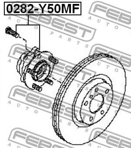 Piasta przednia 0282Y50MF FEBEST