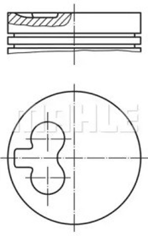 Tłok, komplet na 1 cylinder, 2. naprawa (+0,50) 028PI00116002 Mahle Original