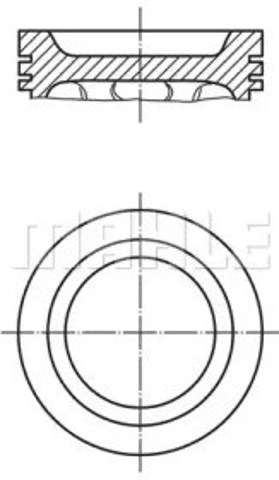 Tłok, komplet na 1 cylinder, 2. naprawa (+0,50) 0330402 Mahle Original