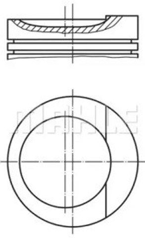 Tłok, komplet do jednego cylindru, STD 0347800 Mahle Original