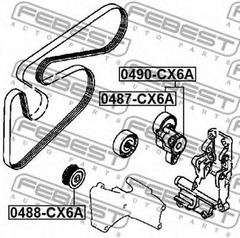 Rolka napinacza paska napędowego 0487CX6A Febest