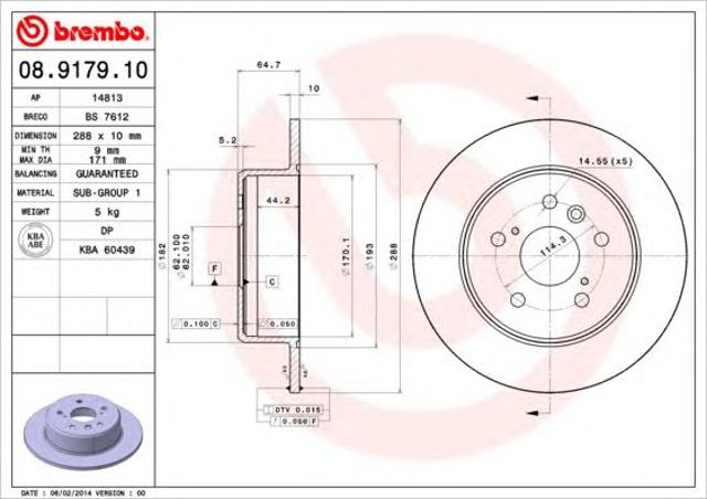 Tarcza hamulcowa tylna 08917910 BREMBO