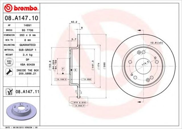08A14710 Brembo