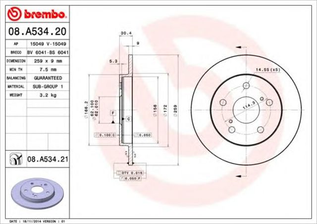 08A53421 Brembo