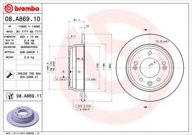 08A86910 Brembo