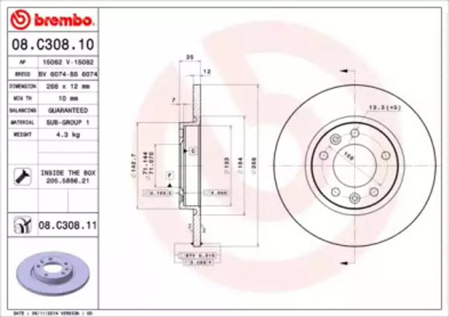 08C30811 Brembo