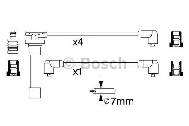 Zestaw przewodów wysokiego napięcia 0986356703 BOSCH