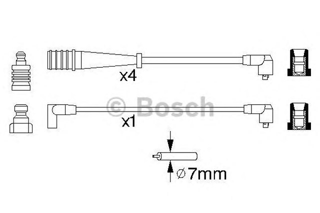 Zestaw przewodów wysokiego napięcia 0986356704 Bosch