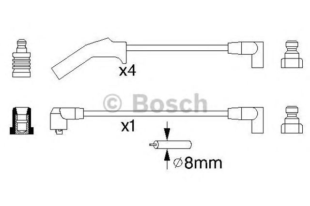 Zestaw przewodów wysokiego napięcia 0986356724 BOSCH