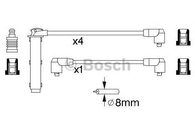 Zestaw przewodów wysokiego napięcia 0986356802 Bosch