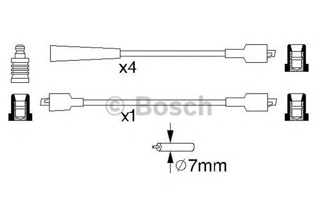 Zestaw przewodów wysokiego napięcia 0986356828 BOSCH