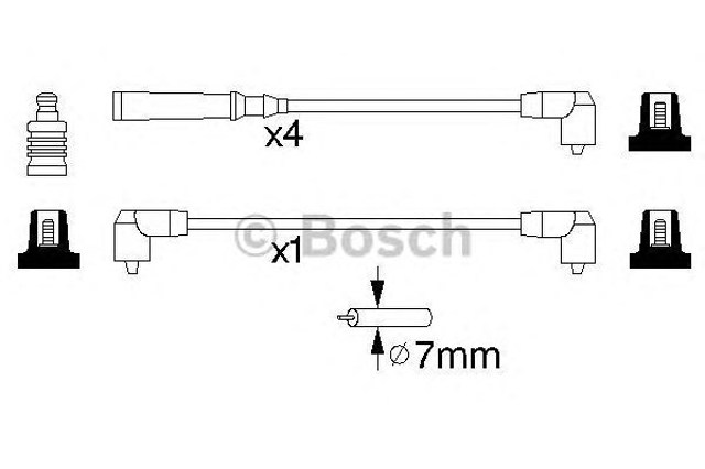 Zestaw przewodów wysokiego napięcia 0986356847 Bosch