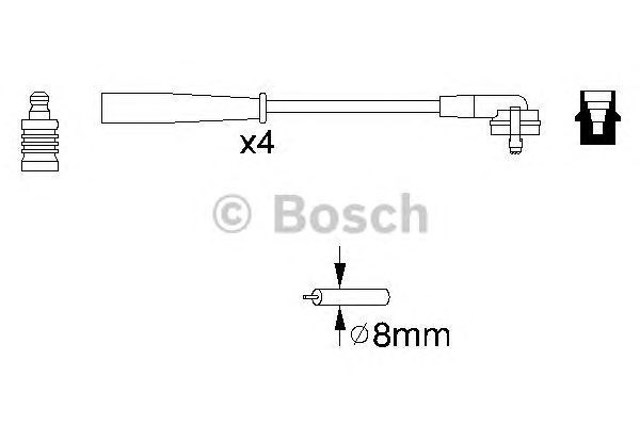 Zestaw przewodów wysokiego napięcia 0986356887 Bosch