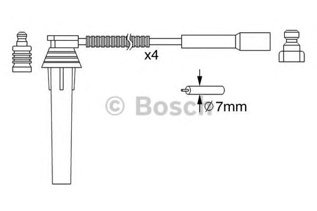 Zestaw przewodów wysokiego napięcia 0986357052 BOSCH