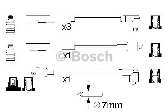 Zestaw przewodów wysokiego napięcia 0986357122 BOSCH