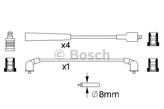 Zestaw przewodów wysokiego napięcia 0986357129 Bosch