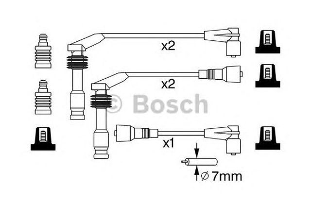 Zestaw przewodów wysokiego napięcia 0986357242 BOSCH