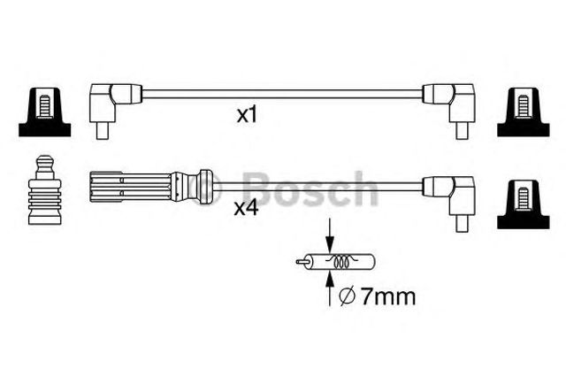 Zestaw przewodów wysokiego napięcia 0986357244 BOSCH