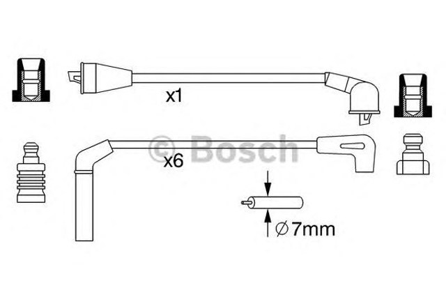 Zestaw przewodów wysokiego napięcia 0986357248 Bosch