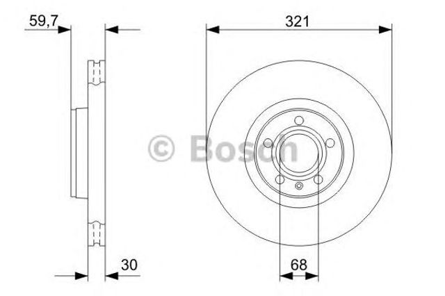 Tarcza hamulcowa przednia 0986479300 BOSCH