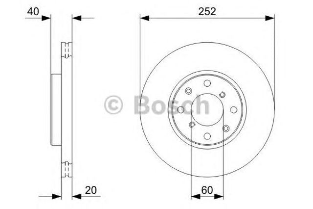 Tarcza hamulcowa przednia 0986479308 BOSCH